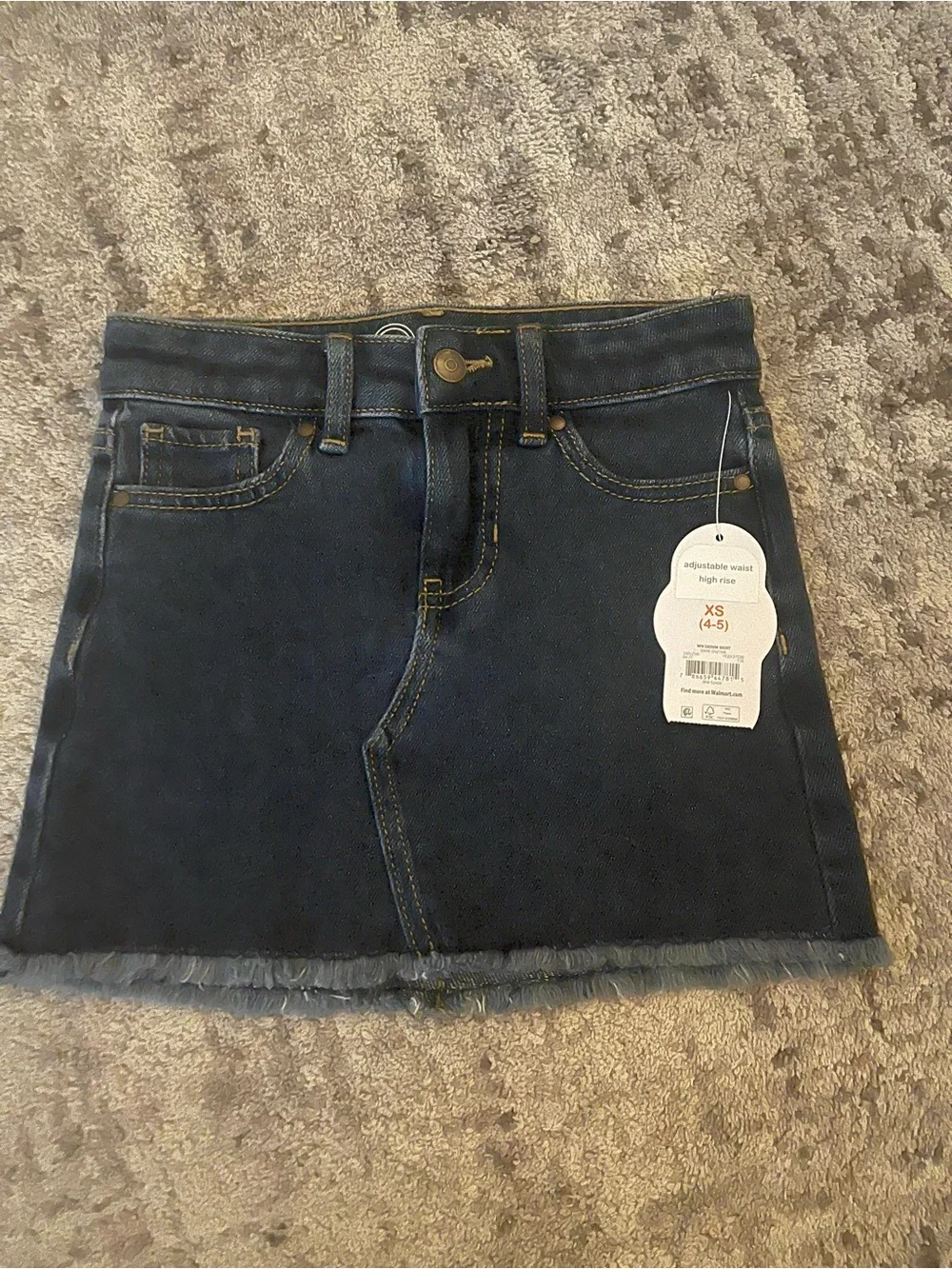 Girls Wonder Nation Dark Wash Denim Mini Skirt with Raw Hem NWT